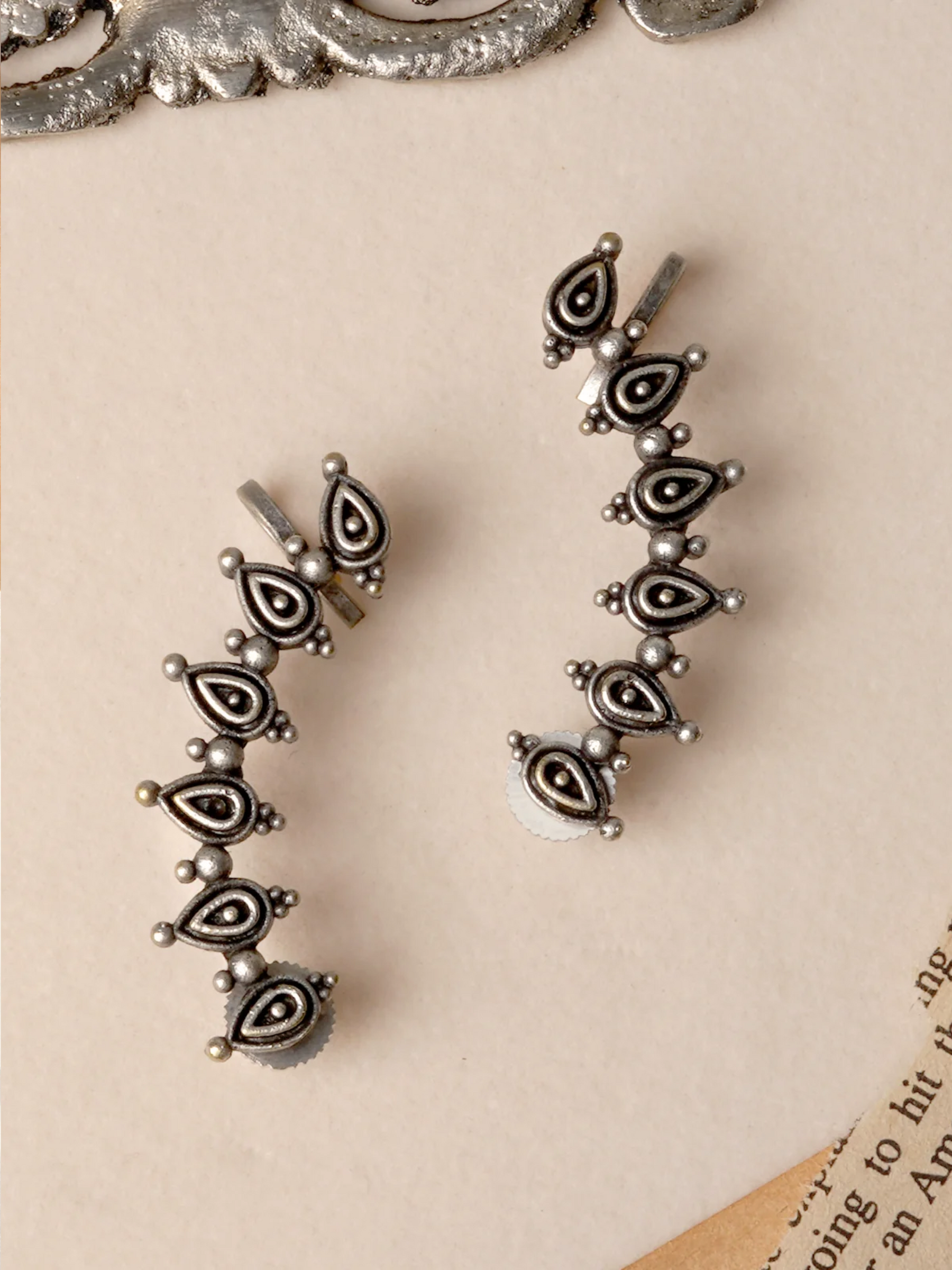 Buy Vembley Traditional Oxidized Black Silver Afghani Style Big Mirror  Jhumki Silver Earrings For Women and Girls for Women Online in India